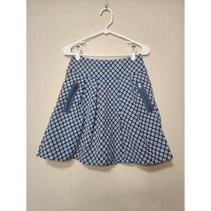 Maeve Anthropologie Blue Swing Mini Skirt Size 2‎ With Pockets